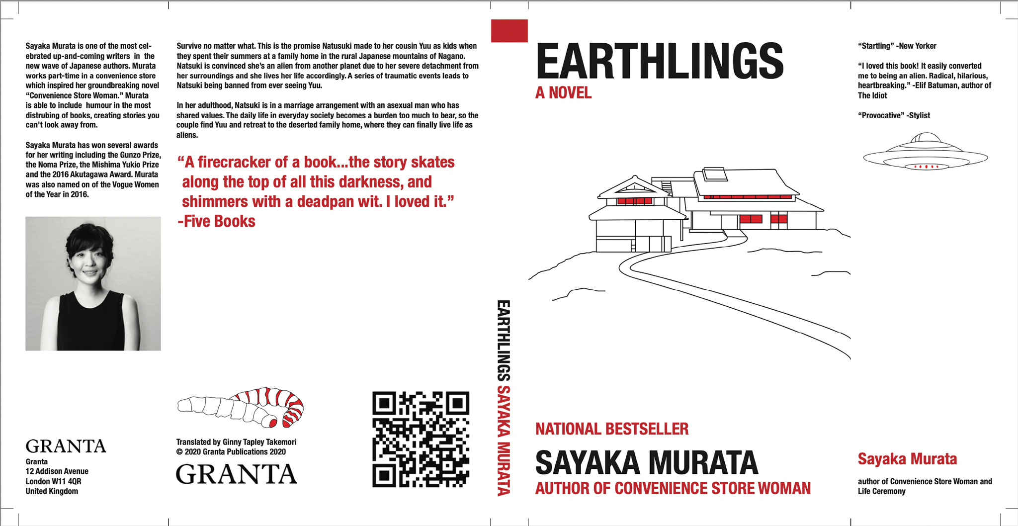 2D Dust Jacket for Earthlings by Sayaka Murata.