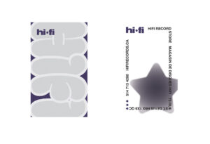 Business card design for the Hifi stationary set.